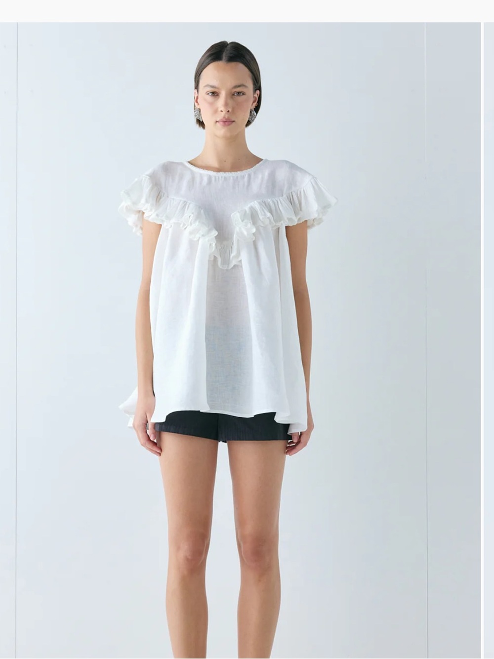 VRG Girl Viola Linen Tunic - White